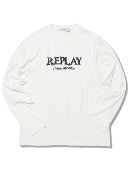 REPLEYレタリングロゴ ベーシックジャージーロンT 詳細画像 ホワイト 1